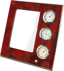 Рамка для фото с часами, термометром и гигрометром Linea del Tempo