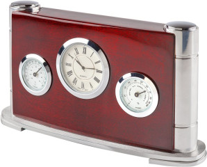 Часы настольные с термометром и гигрометром Linea del Tempo