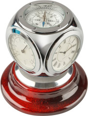 Часы настольные с термометром, гигрометром и компасом Linea del Tempo