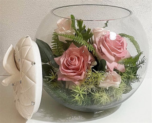 Искусственные цветы в вазе с крышкой Rivoli