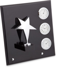 Плакетка "Звезда" часы, термометр, гигрометр Linea del Tempo