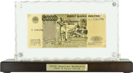 Набор подарочный на подставке "5000 рублей" Banconota Dorata