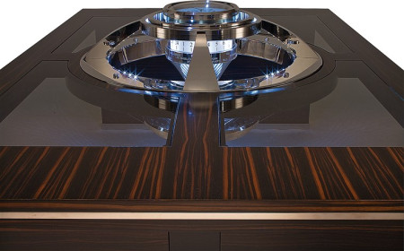 ATLANTIS TABLE TEMPUS MOBILE (F-0005877) Морские часы, установленные в столе из макассара Erwin Sattler