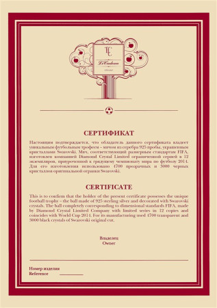 FT-001 (F-0026918) Сувенирный футбольный мяч Diamond Crystal Limited